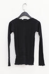 BASERANGE ribbed cotton long-sleeved top T-shirt TTPAL series collection France BAS-TTPAL-RB-000 BLACK-HEI